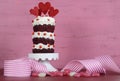 Novelty triple layer red velvet cupcake Royalty Free Stock Photo