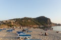 November 5, Alanya, Turkey.Deserted beach of Cleopatra in the evening.