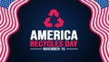 November is America Recycles Month background template. Holiday concept.