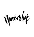 November Autumn brush lettering.