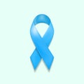 November Awareness blue ribbon. Prostate Cancer symbol. Realistic vector illustration.