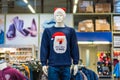 November 29, 2022 Balti, Moldova. Illustrative editorial. Christmas mannequin on sale for winter and New Year holidays