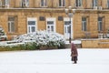 November 20, 2022 Balti, Moldova. Illustrative editorial. Winter with snow in the city.