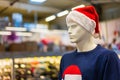 November 29, 2022 Balti, Moldova. Illustrative editorial. Christmas mannequin on sale for winter and New Year holidays Royalty Free Stock Photo