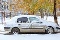 November 20, 2022 Balti, Moldova. Illustrative editorial. Winter with snow in the city.
