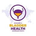 November is Bladder Health Awareness Month vector illustration