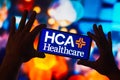 November 16, 2022, Brazil. In this photo illustration, the HCA Healthcare logo is displayed on a smartphone screen