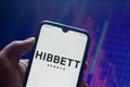 November 7, 2020, Brazil. In this photo illustration the Hibbett Sports logo seen displayed on a smartphone
