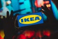 November 29, 2023, Brazil. In this photo illustration, the IKEA logo is displayed on a smartphone screen Royalty Free Stock Photo