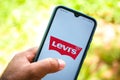 November 20, 2020, Brazil. In this photo illustration the Levi Strauss LEVIS logo seen displayed on a smartphone