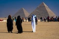 Camel and Great Pyramids of Giza, Cairo, Egypt