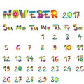 November 2017 calendar