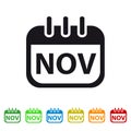 November Calendar Icon - Colorful Vector symbol