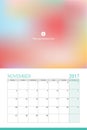 November 2017 calendar Royalty Free Stock Photo