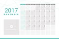 November 2017 calendar Royalty Free Stock Photo