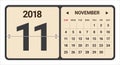 November 2018 calendar vector illustration