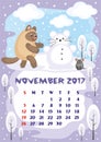 November 2017 calendar