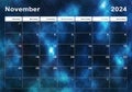 November 2024 calendar, week start Sunday