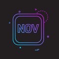 November Calender icon design vector Royalty Free Stock Photo