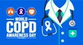 November is COPD Awareness Day background template. Holiday concept. background, banner, placard, card, and poster design