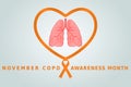 November copd awareness month flat vector illustration. Protection, healthcare, prevention concept.