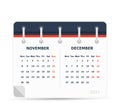 November December 2021 - Calendar Icon - Double Calendar