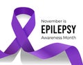 November is epilepsy awareness month. Vector illustration with ribbon