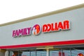 November 2, 2023: Family Dollar Discount Store. offers a variety mix of various products for a dollar. Red orange Sign logo facade Royalty Free Stock Photo