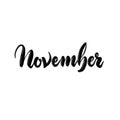 November Handwritten Brushpen Lettering