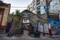 Entrance to Callejon de Hamel alley in Havana, Cuba. Callejon de Hamel is considered a public temple to Santeria religion and