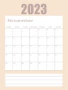 Monthly Calendar November 2023
