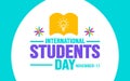 November is International Student Day background template. Holiday concept.