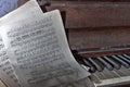 Antique piano abandoned house