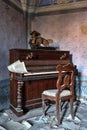 Antique piano abandoned house