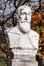 Bust of Polish poet Jan Kochanowski in the Jordan Park in Krakow