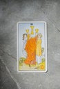 November 18, 2022 - Kyiv, Ukraine. Ryder`s Tarot - Waite. Junior Arcana suit of Cups. III, 3 Royalty Free Stock Photo