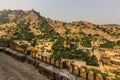 November 04, 2014: Landscape around the Amber Fort in Jaipur Royalty Free Stock Photo