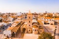 Beautiful view of the main street of Larnaca, cathedral and Phinikoudes beach Royalty Free Stock Photo