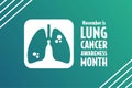 November is Lung Cancer Awareness Month. Holiday concept. Template for background, banner, card, poster with text