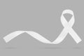 November Lung Cancer Awareness month, white Ribbon on grey background. Represents a mental health prevention program, mental Royalty Free Stock Photo