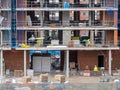 November, 16 2020, in Madrid, Spain, Workers working in construction during the pandemic