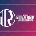 November is Military Family Appreciation Month. Holiday concept. Template for background, banner, card, poster with text