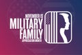 November is Military Family Appreciation Month. Holiday concept. Template for background, banner, card, poster with text