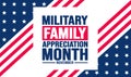 November is Military family appreciation month or Month of the Military Family background template.