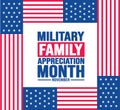 November is Military family appreciation month or Month of the Military Family background template.