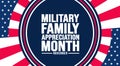 November is Military family appreciation month or Month of the Military Family background template.