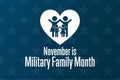November is Military Family Month. Holiday concept. Template for background, banner, card, poster with text inscription