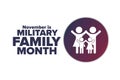 November is Military Family Month. Holiday concept. Template for background, banner, card, poster with text inscription