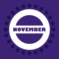 November Month on circle shape vector illustration.