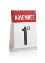 November Month Days Calendar First Day